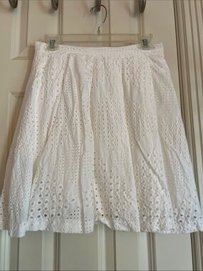 Trina Turk White Eyelet A-Line Skirt